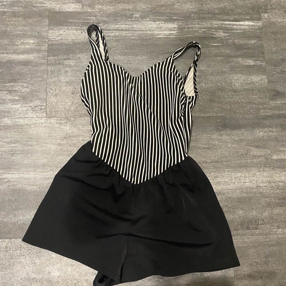 80s Vintage Stripped Jumper Swimwear  Small